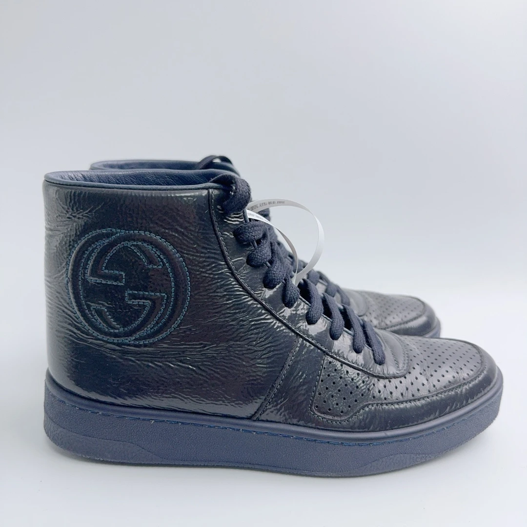 35码/98新/Gucci/古驰/深蓝色双G高邦板鞋/ys00070