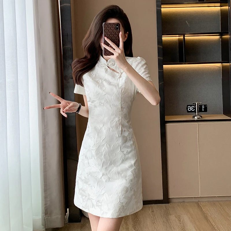 新中式国风改良旗袍裙女2025夏季女装复古高级感显瘦小个子连衣裙