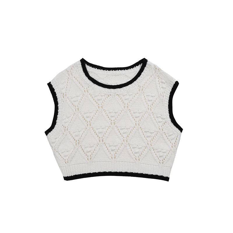 NAVST-7.30特卖空黑白撞色针织背心Q2208013BX4EB