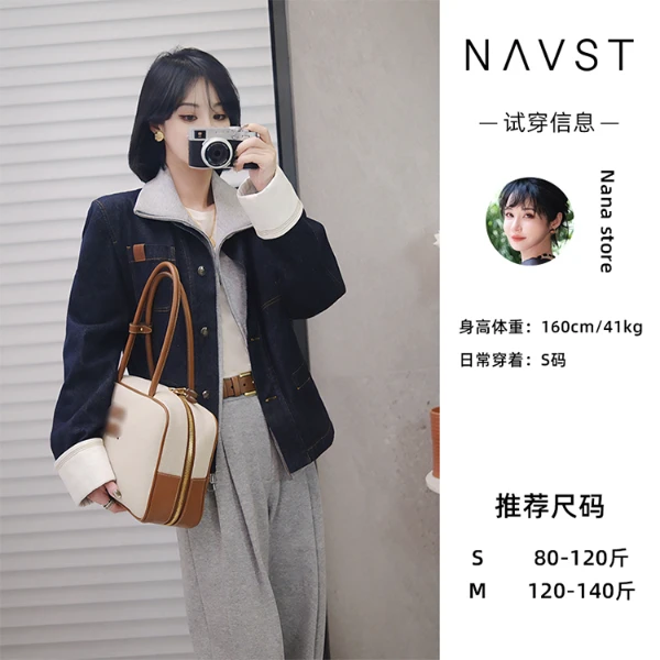 NAVST3.8上新 复古贴袋压线牛仔外套NC240218WT5SS