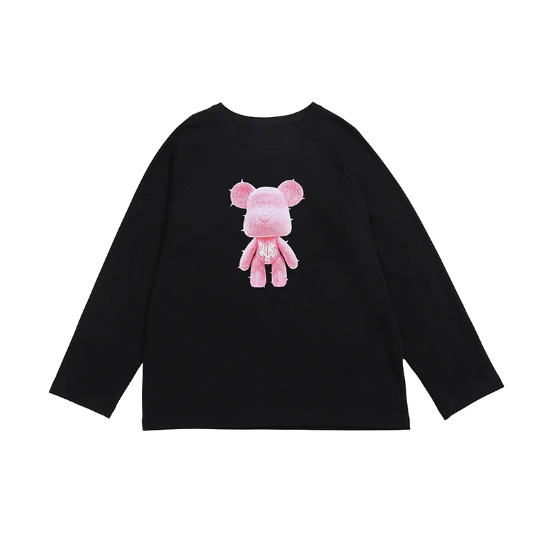 NANA直播胶囊宽松珠绣小熊长袖Q2209038CT3YB KQ2209111CT3YB百搭