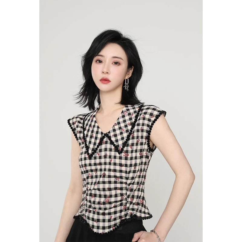 NAVST夏季无袖复古马甲背心百搭百搭外穿时尚通勤X2206149BX2WW