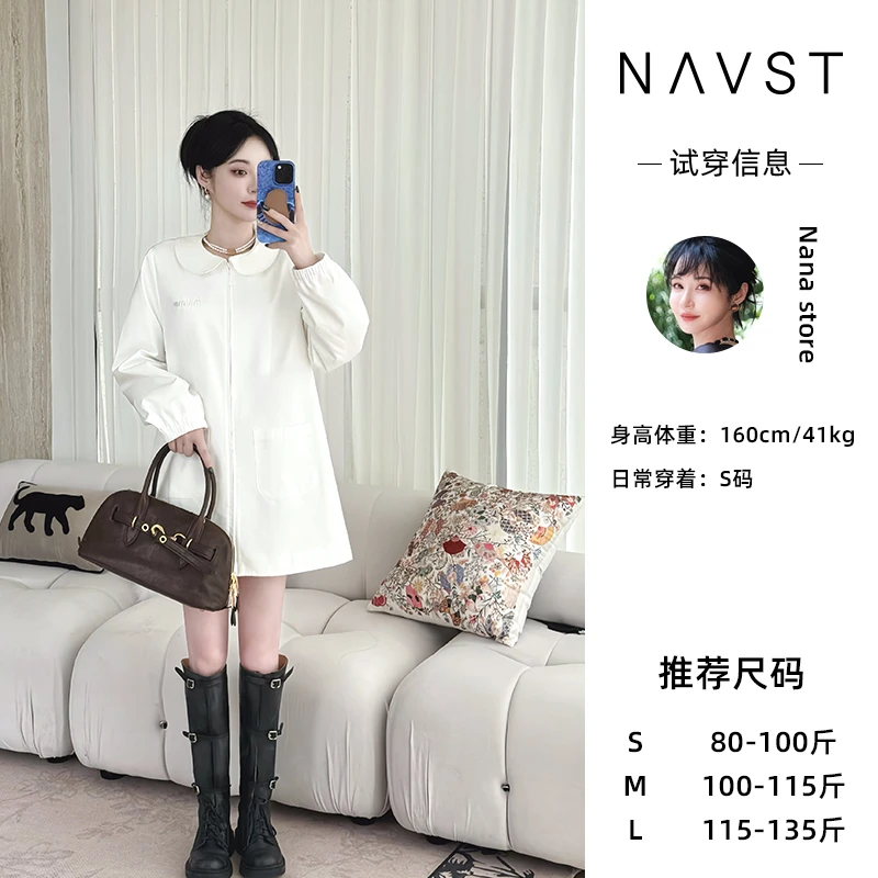 NAVST10.18上新甜美娃娃领短款风衣NQ240958FY2SS