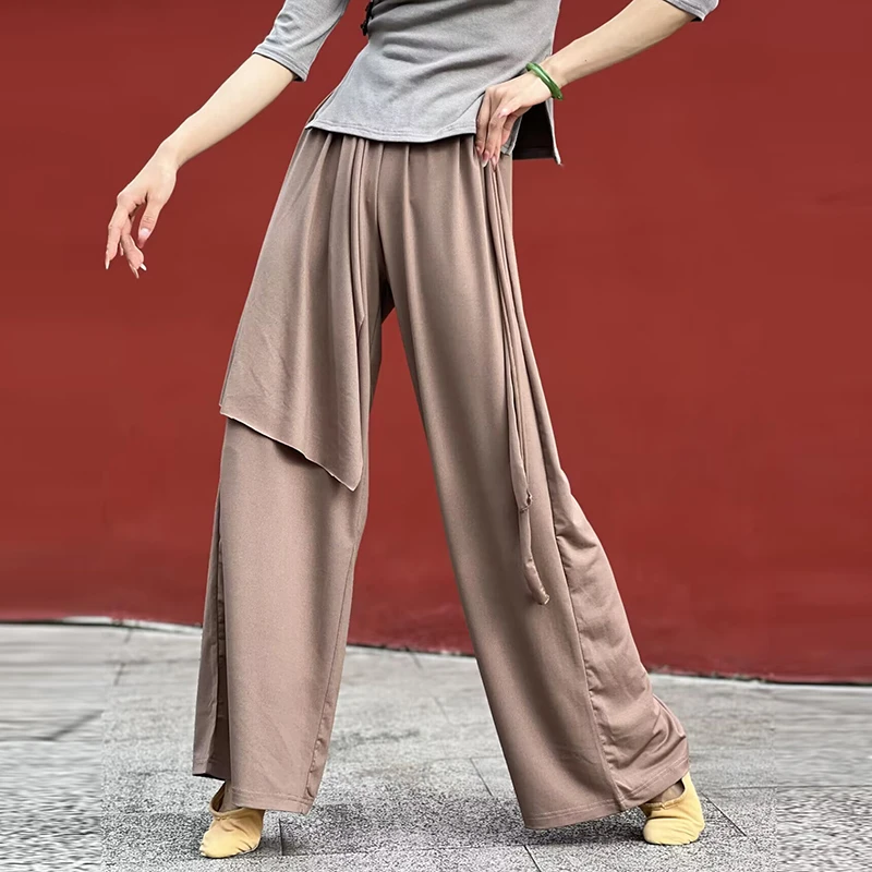 春夏舞蹈服女宽松显瘦垂感好练功裤中国舞形体阔腿裤跳舞服装