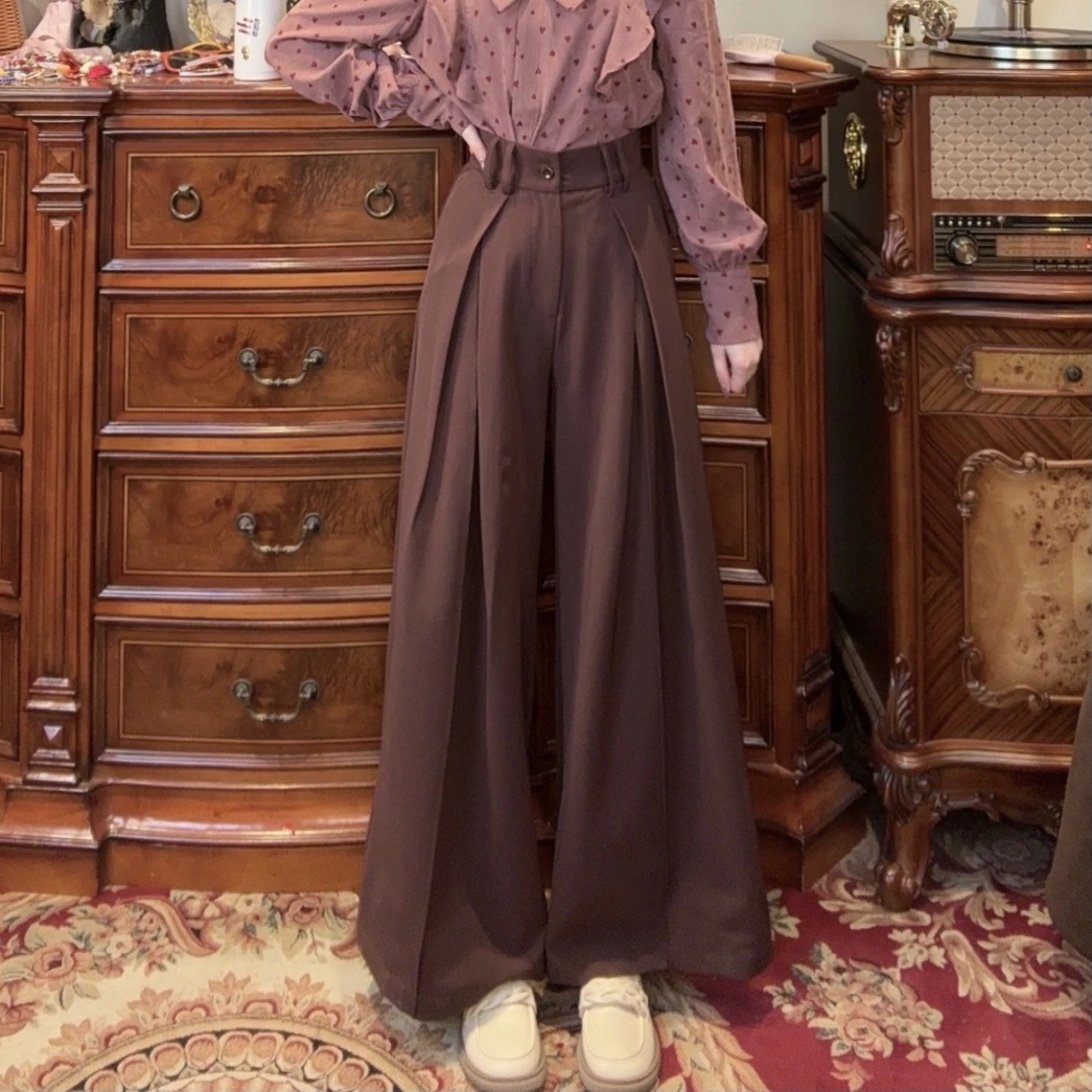 【一生罗曼】通勤百搭显瘦西装阔腿长裤K413