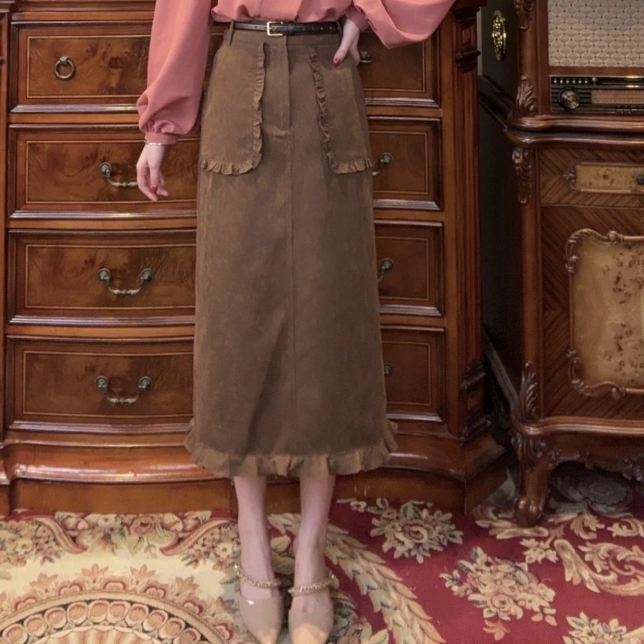 现货清清【一生罗曼】法式复古高级感显瘦百搭半身裙B728