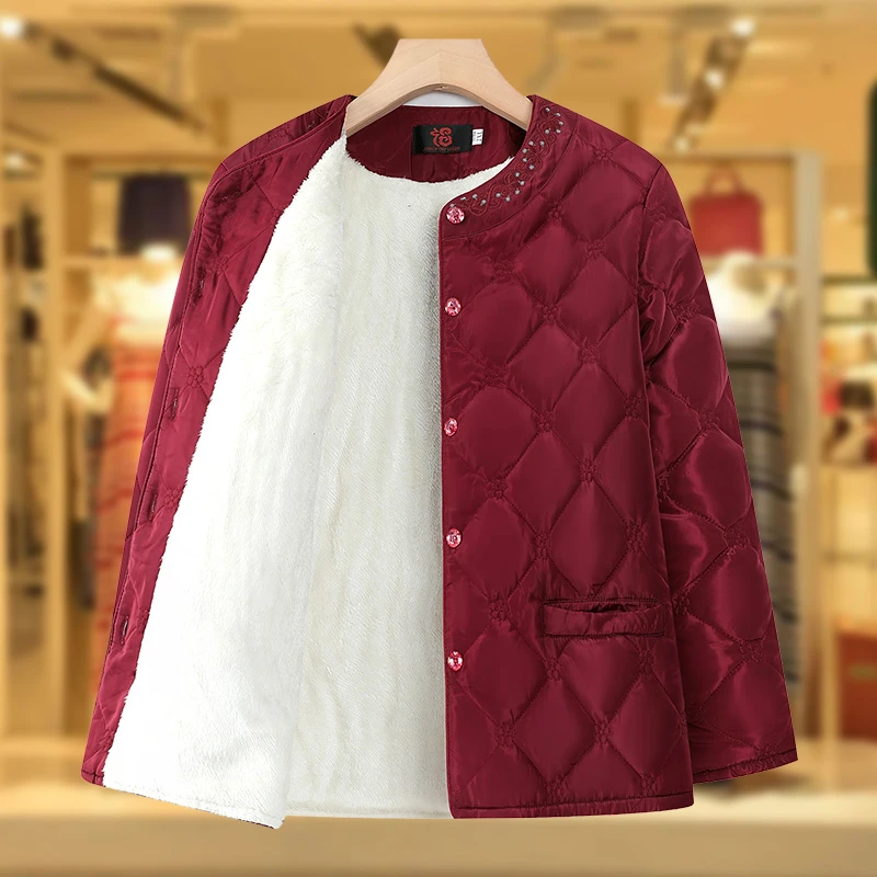 奶奶冬装棉衣加厚中老年人外套女妈妈冬季保暖棉袄60老太太中长款