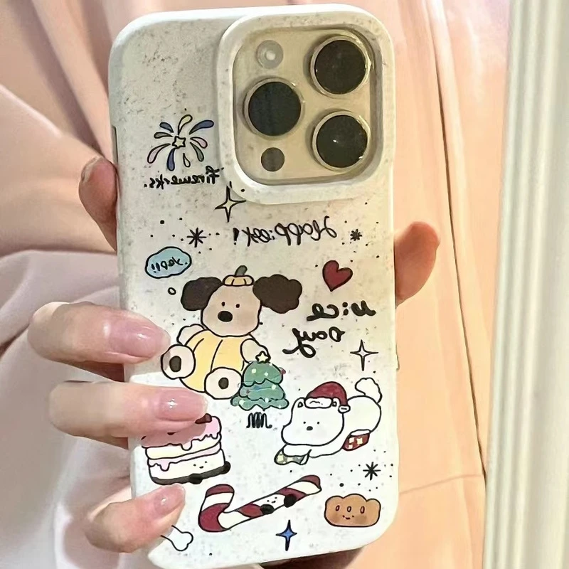 ins趣味可爱圣诞小狗XR适用14ProMax苹果15手机壳iPhone13韩风12p