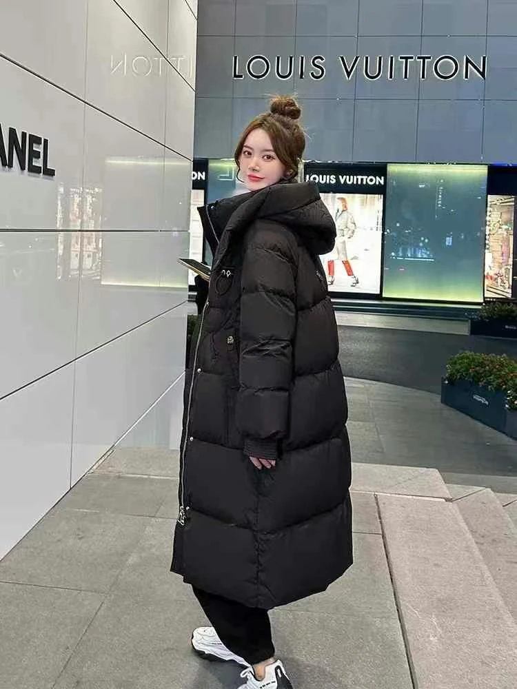 秋冬潮流时尚保暖百搭宽松长款加厚羽绒服外套长款中长款