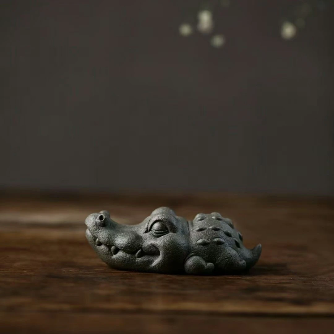 鳄鱼宜兴紫砂纯手工2025茶宠摆件可养茶玩高档功夫茶具精品金蟾