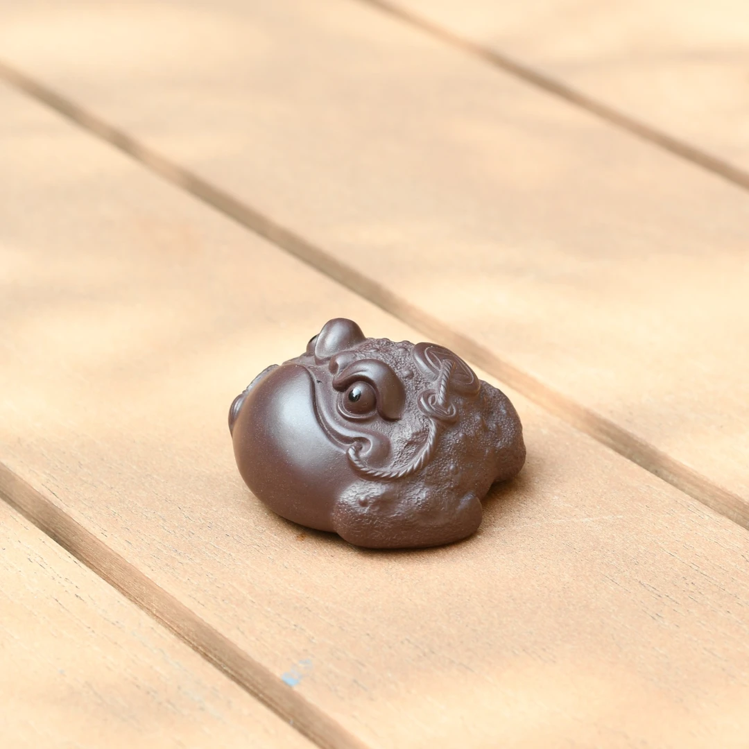 小金蟾 宜兴紫砂纯手工茶宠摆件可养茶玩手办原矿茶具精品金蟾