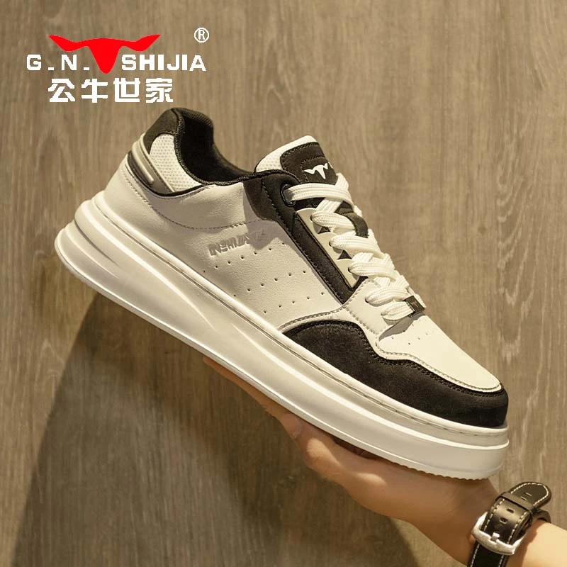 公牛世家2025年春季新款网面鞋板鞋男士低帮时尚百搭潮流潮休闲鞋