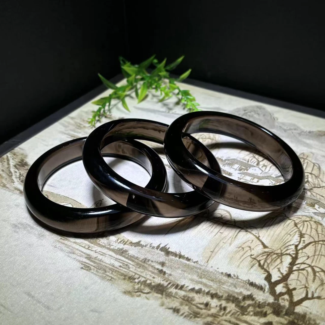 C3161-冰晶闪耀石黑手镯-配盒-多样性发其一