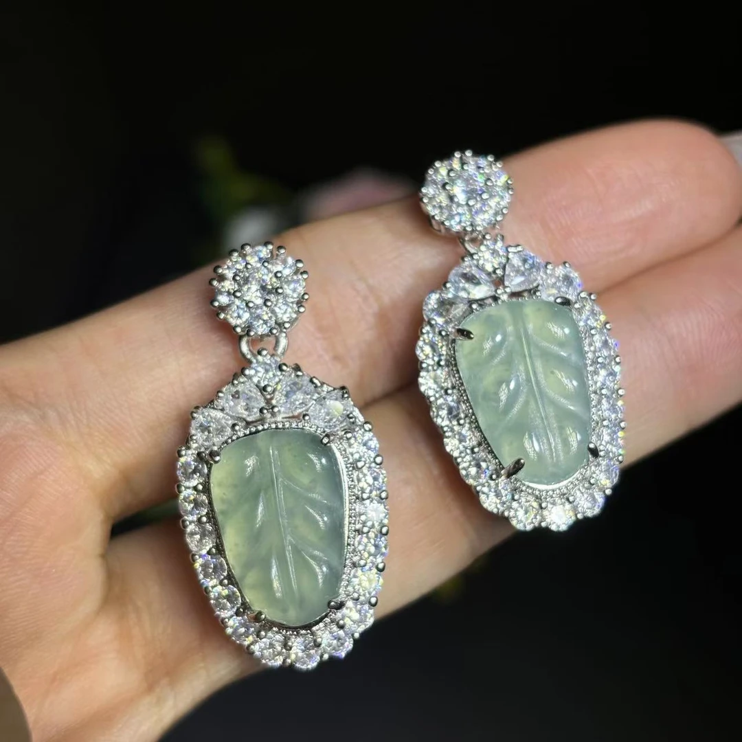 AT5263-A货翡翠叶子吊坠-配链子-多样性发其一