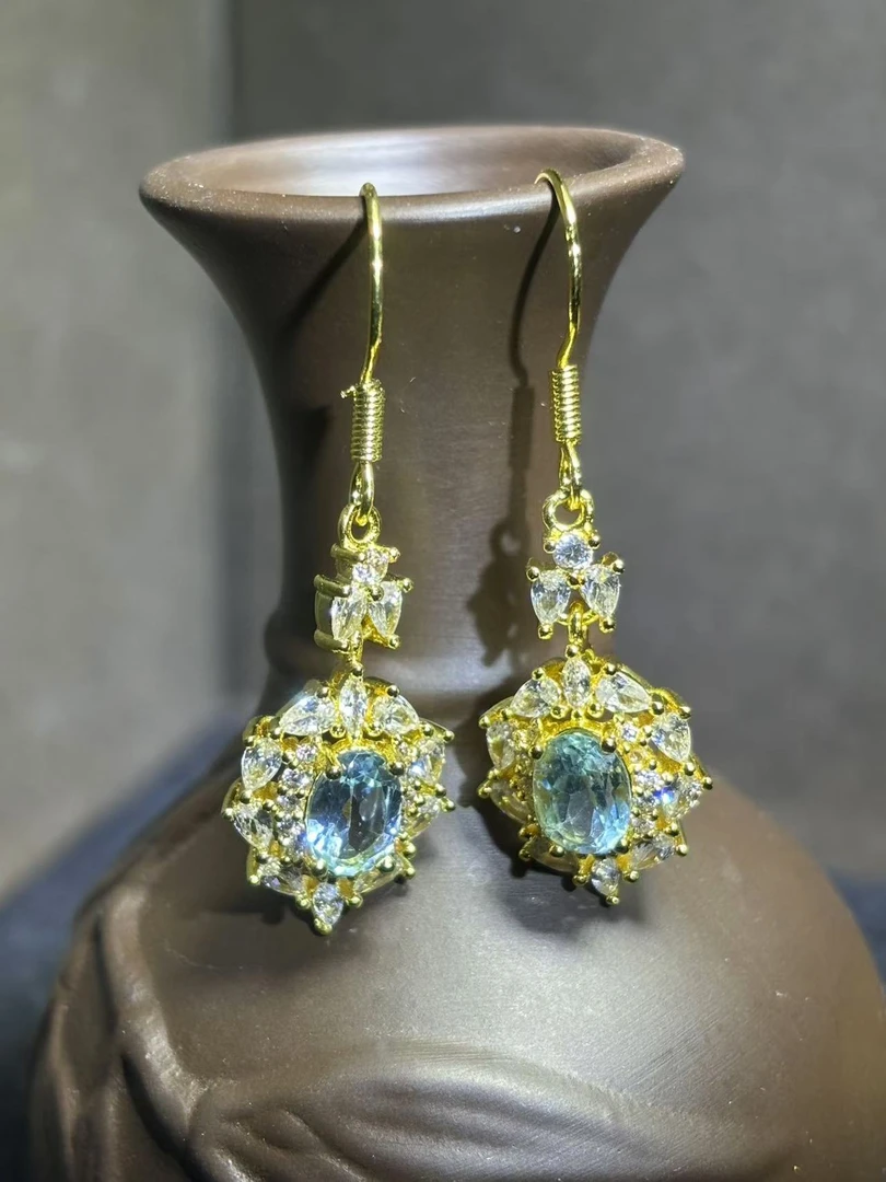 CT3829-托帕石耳钩一对