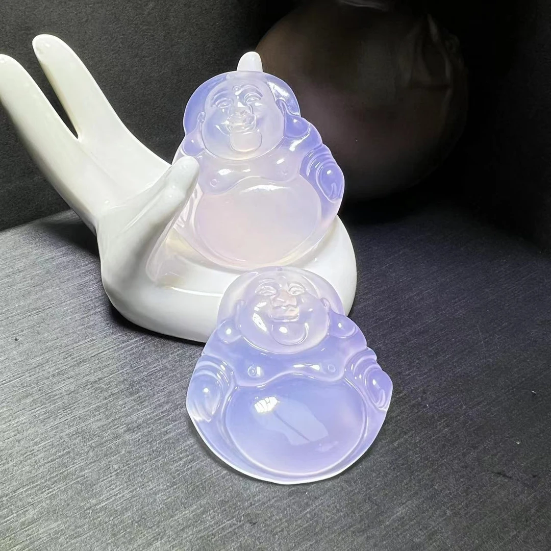 面面来财珠宝q-S7335-马料冰紫玛瑙佛公吊坠-配绳-多样性只发一件