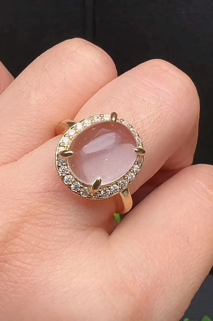 Q2CT3300-雪花白莲晶水晶戒指-活口-WR