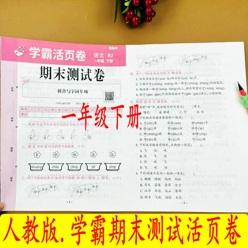人教版一年级下册语文专项测试卷期末复习资料学霸活页试卷复习题