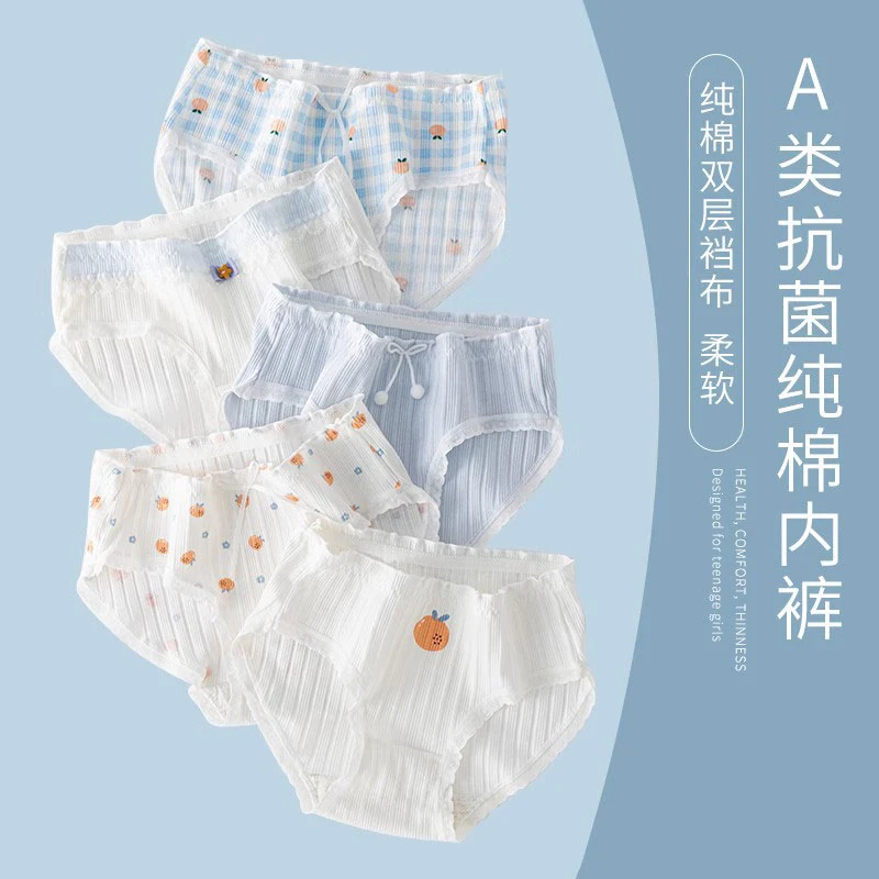 中大童纯棉内裤儿童三角裤女童平角短裤学生少女打底裤女孩安全裤