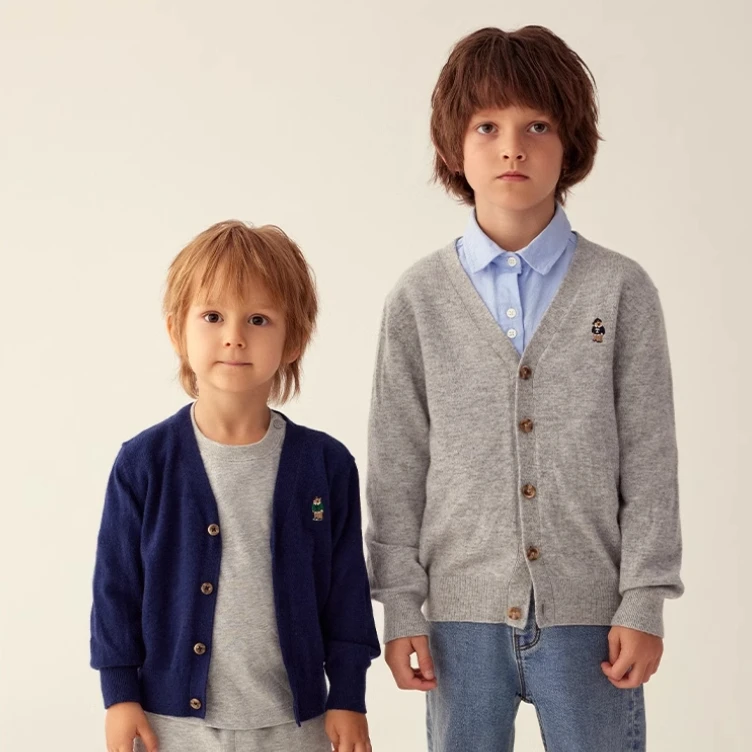 没牌子 儿童羊绒纽扣开衫