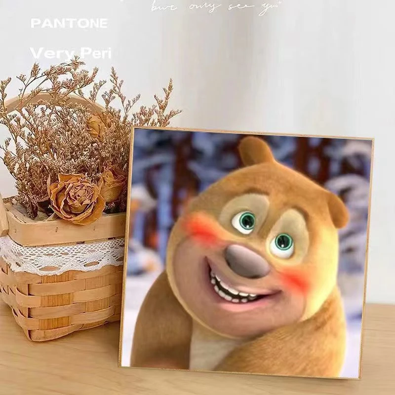 熊出没可爱搞怪数字油画diy熊大熊二系列治愈手绘填色卧室挂画