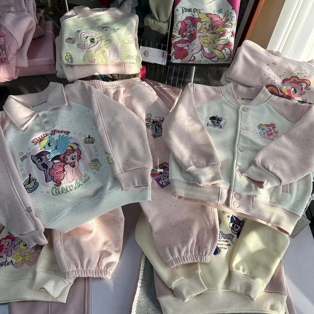 【彩虹三件套】儿童儿童卡通女童加绒时尚休闲卡通套装/可单拍