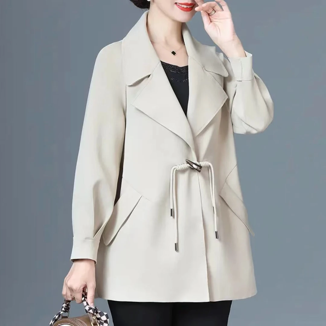 2025早秋上新国风盘扣设计典雅外套洋气中年女时尚小个子风衣上衣