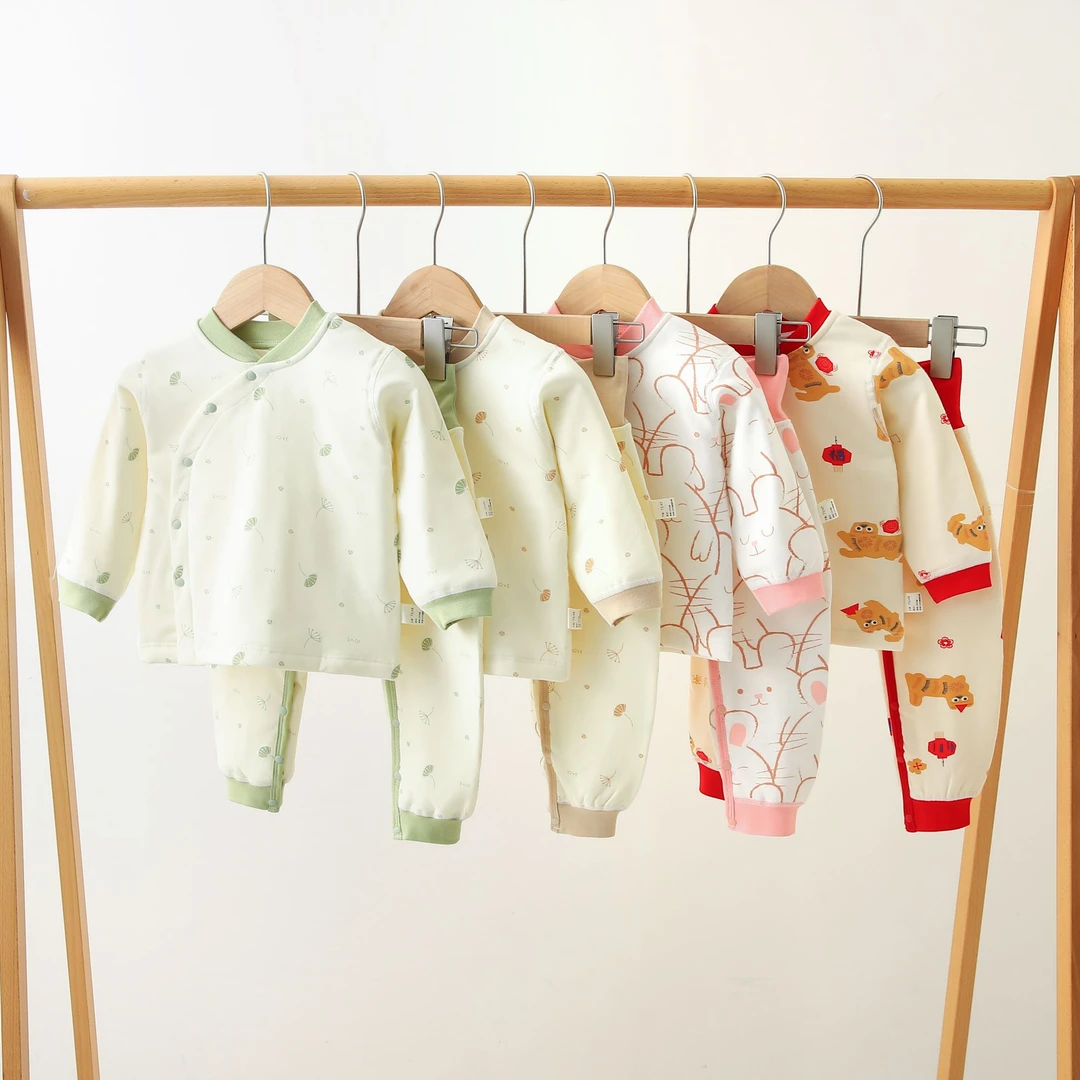 haquhou/哈趣猴40克婴儿衣服秋冬薄棉A类纯棉保暖免脱宝宝套装