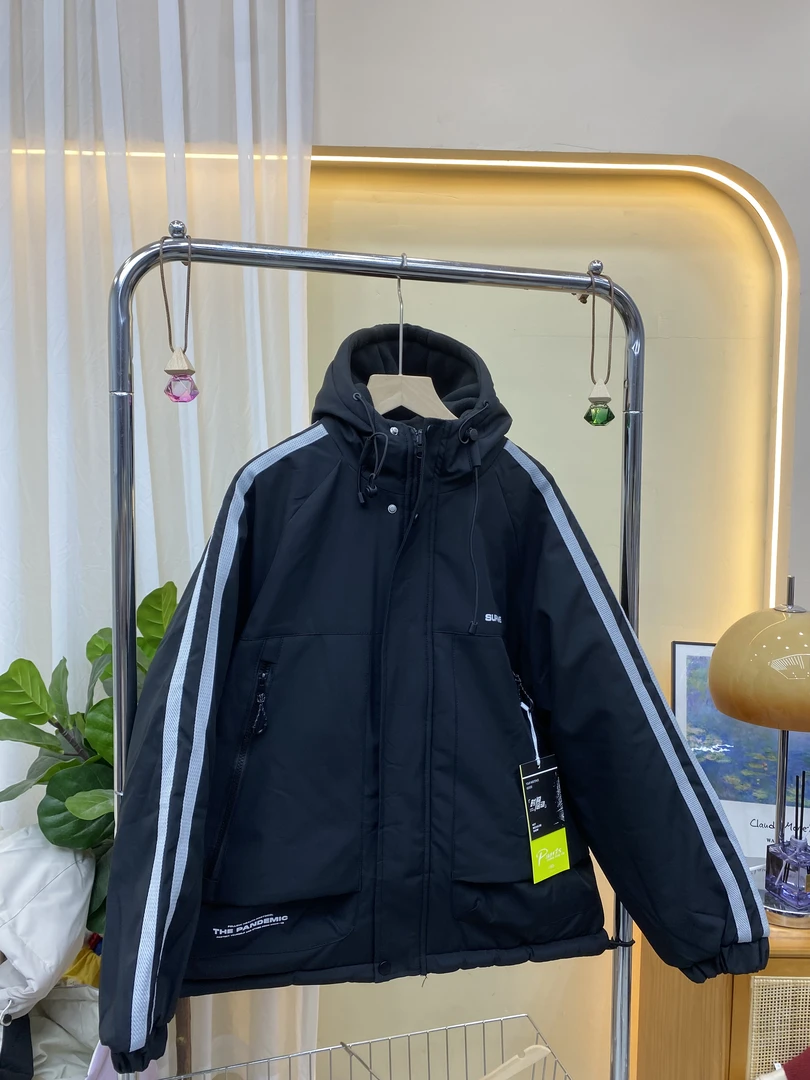 【3355棉服】新款冬季港风连帽棉服青少年潮牌百搭情侣款棉衣
