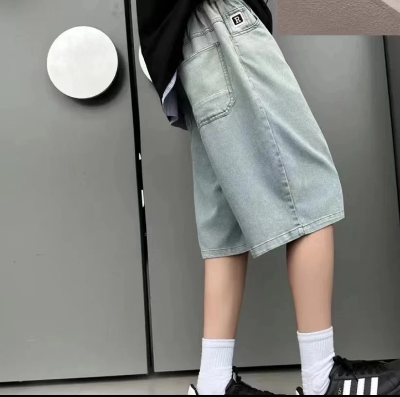 【玲姐牛仔B883】青少年夏季潮版时尚宽松牛仔裤