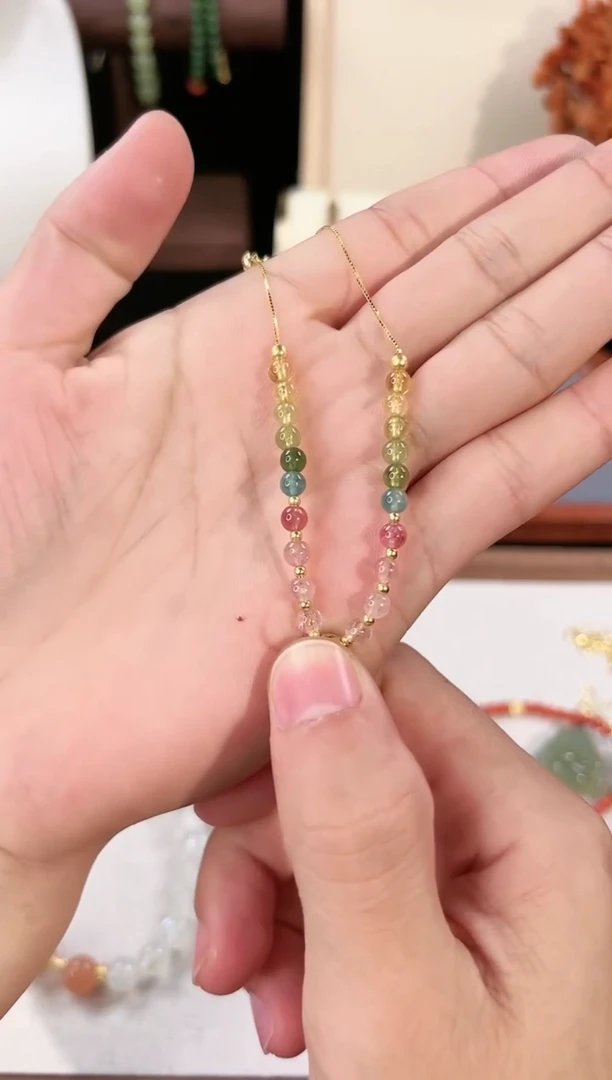 【闪购商品】碧玺颈饰银S925镶嵌多样性发一