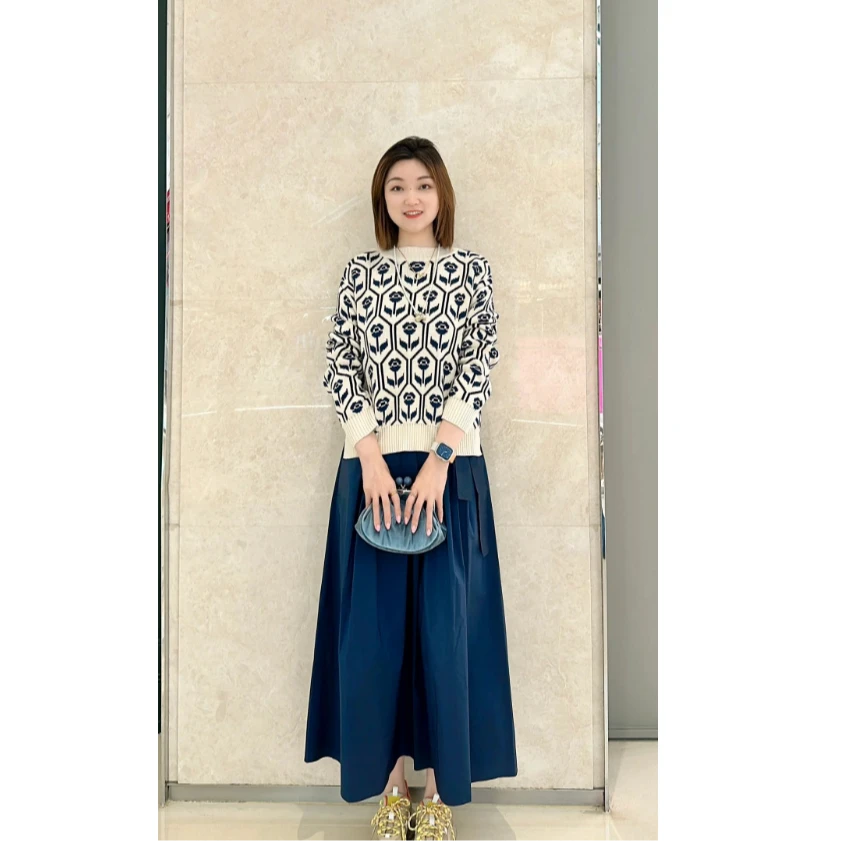 全新未使用 MaxMara  百搭时尚印花棉质毛衣 ODEON