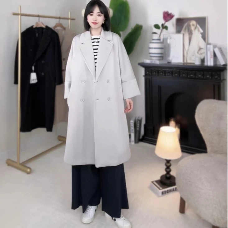 未使用 MaxMara 现货 中长款百搭双排扣大衣外套 DY0026