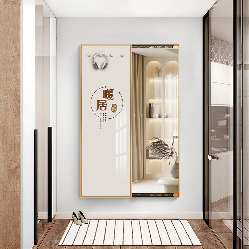 全身镜推拉镜子可关闭隐藏试衣镜穿衣镜新款装饰暖居挂画贴墙壁