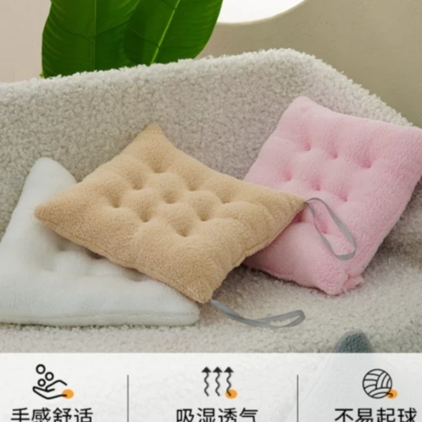 秋冬加厚纯色毛绒坐垫学校学生板凳坐垫办公室专用柔软吸湿屁股垫