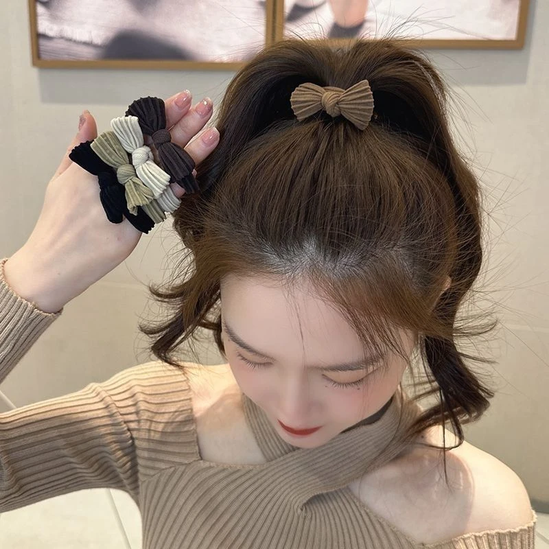 蝴蝶结头绳简约高弹耐用皮筋2023新款扎头发儿童大人不伤发绳发圈