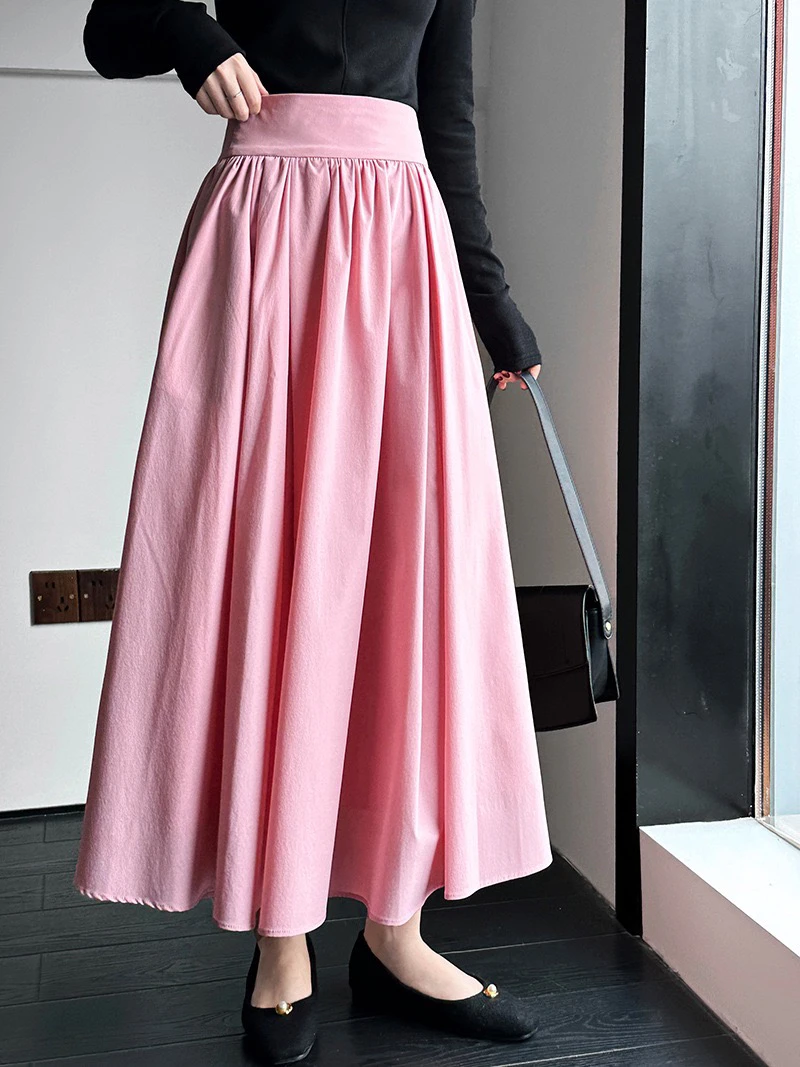 WENHE法式高级感大摆A字高腰显瘦半身裙