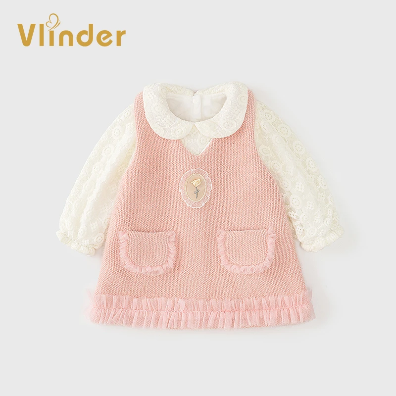 女童连衣裙秋冬2024新款儿童加绒公主裙小女孩洋气周岁女宝宝礼服