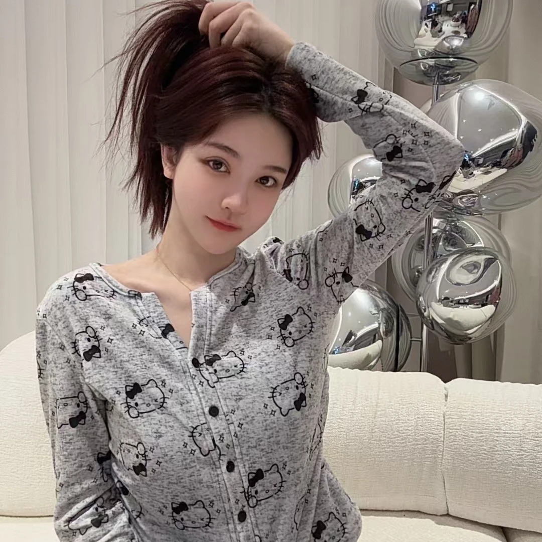 SIEOYJIEA/私迹大榕家viki【海岛kitty】长袖时尚女款家居服套装