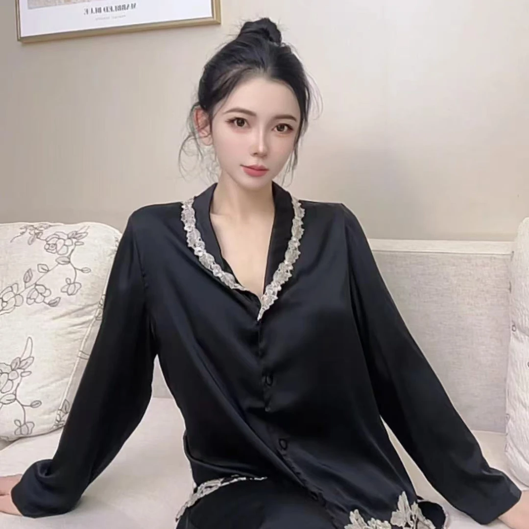 SIEOYJIEA/私迹大榕家viki【奢华套装】长袖时尚宽松轻奢家居服套装