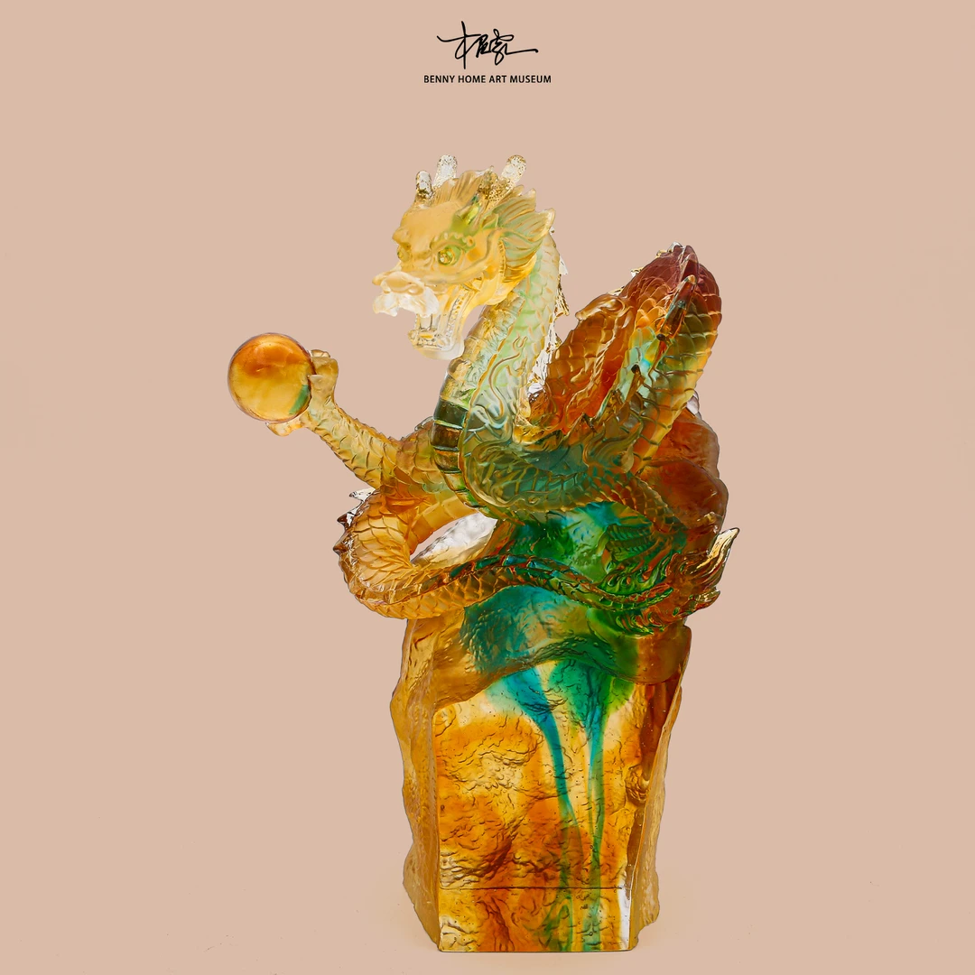 【本尼家】LL16非遗好物龙行天下琉璃龙摆件家居客厅装饰乔迁礼物