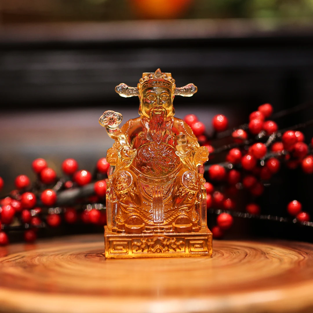 【本尼家】LL57国风财神爷琉璃创意茶台客厅书房前台玄关摆件