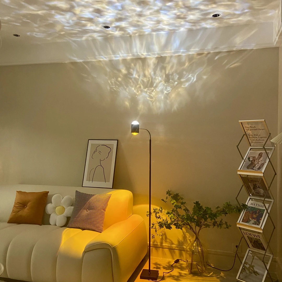 【BENNY本尼家】创意双头变幻影水波纹落日夕阳投影氛围落地灯