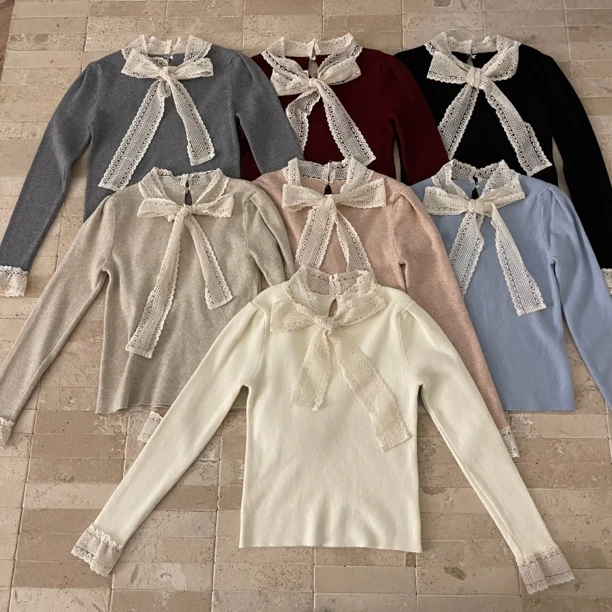 韩系系蕾丝针织衫 31217