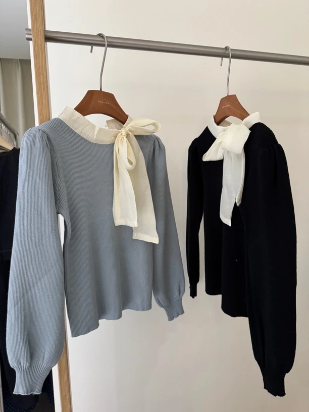 拼色系带领针织衫 31218