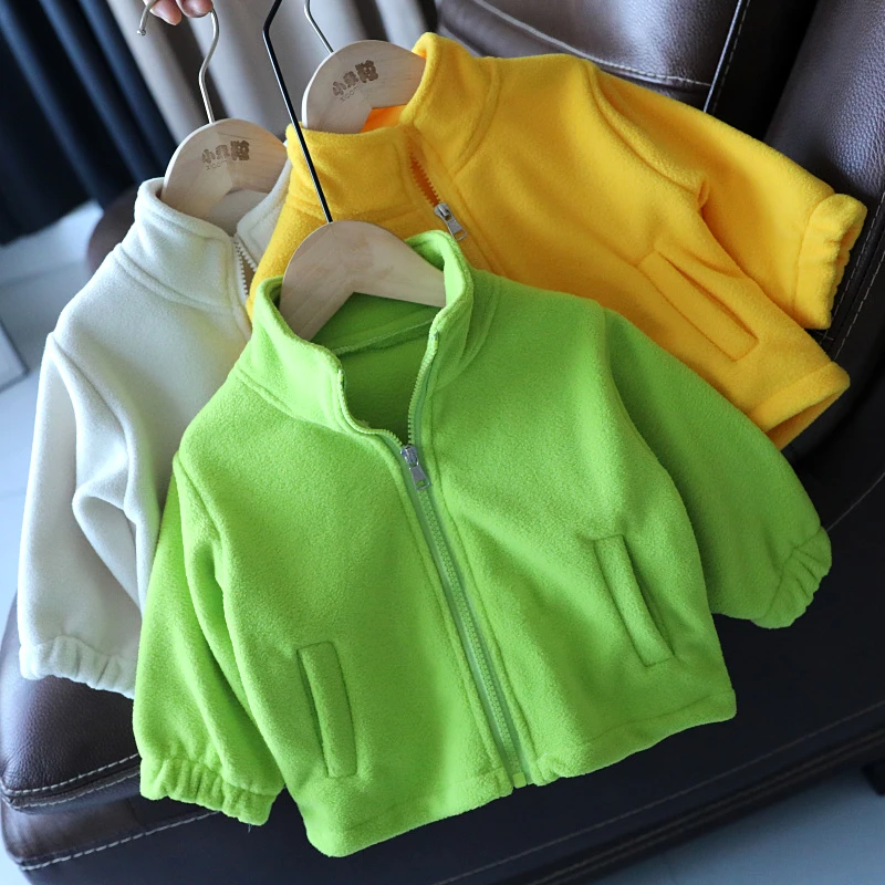 童装春秋新款上衣男童女童加厚外套小童儿童双面绒外出服1839