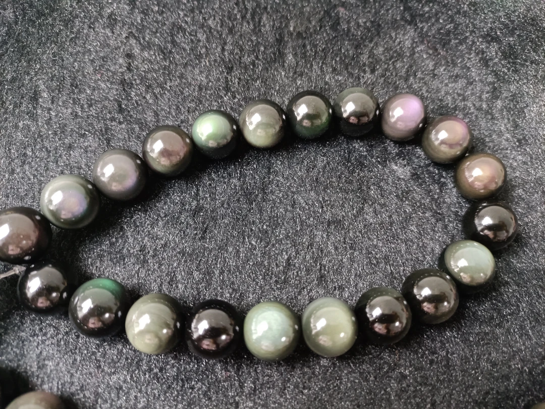 （招/避/防）天然14加双眼对眼彩虹眼黑曜石半成品矿坑个别有瑕