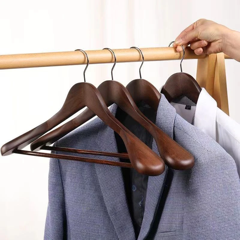 家用衣架西服皮衣羊绒大衣专用服装店浴场衣柜衣架无痕居家木衣架