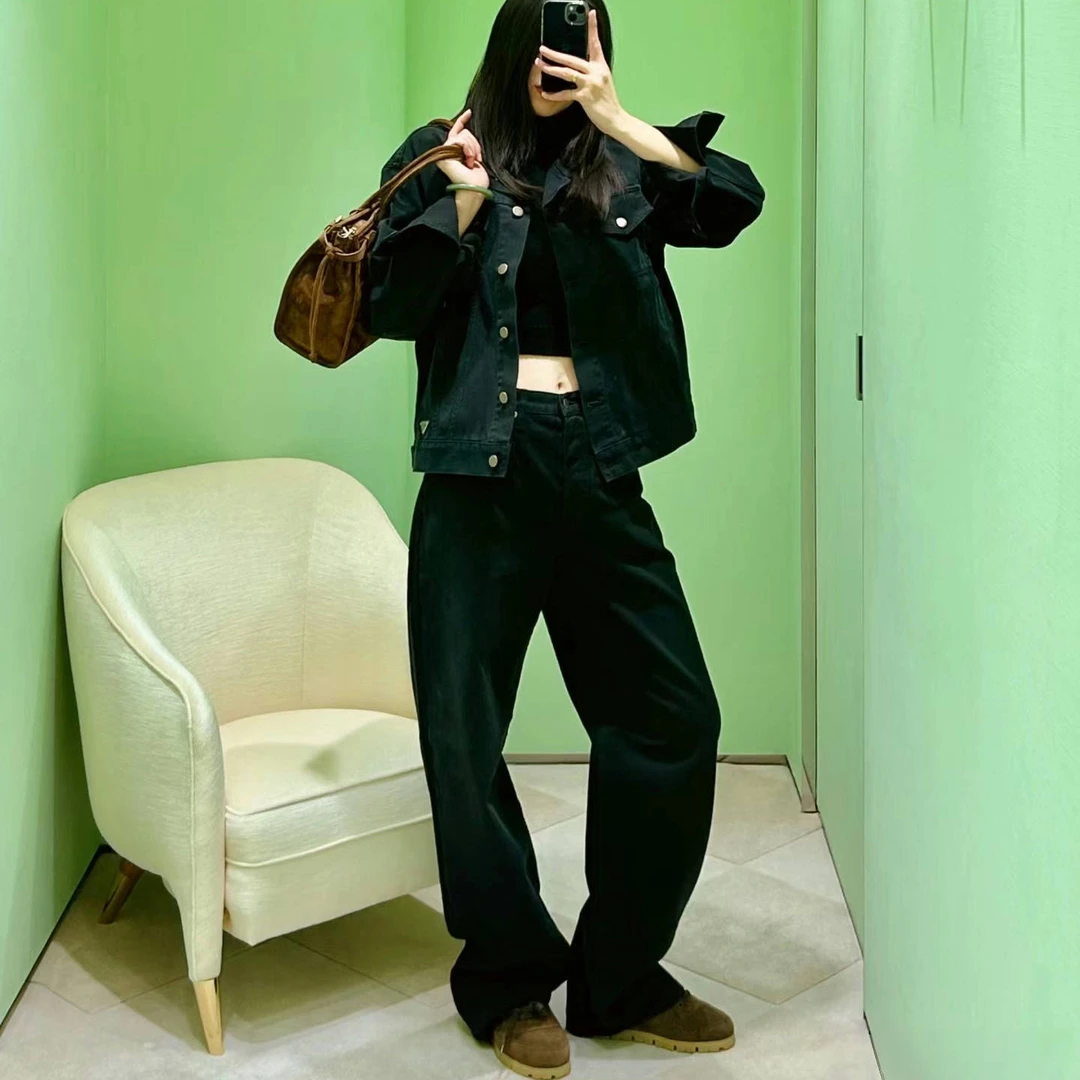 全新未使用 Prada/普拉达 FW24 女士阔腿牛仔裤/公价15000