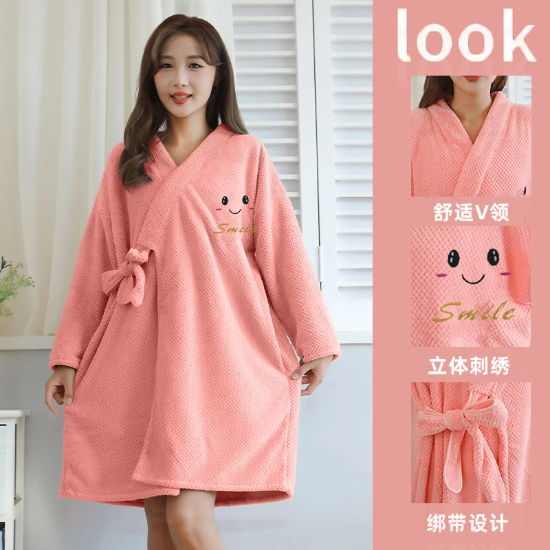新款浴巾可穿式浴袍系带浴裙睡袍吸水速干女秋冬柔软舒适成人浴衣